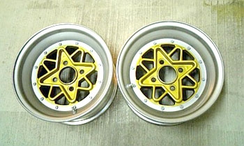 ホイール修理＆ホイール再塗装（リムシルバー、ディスク面ゴールド）